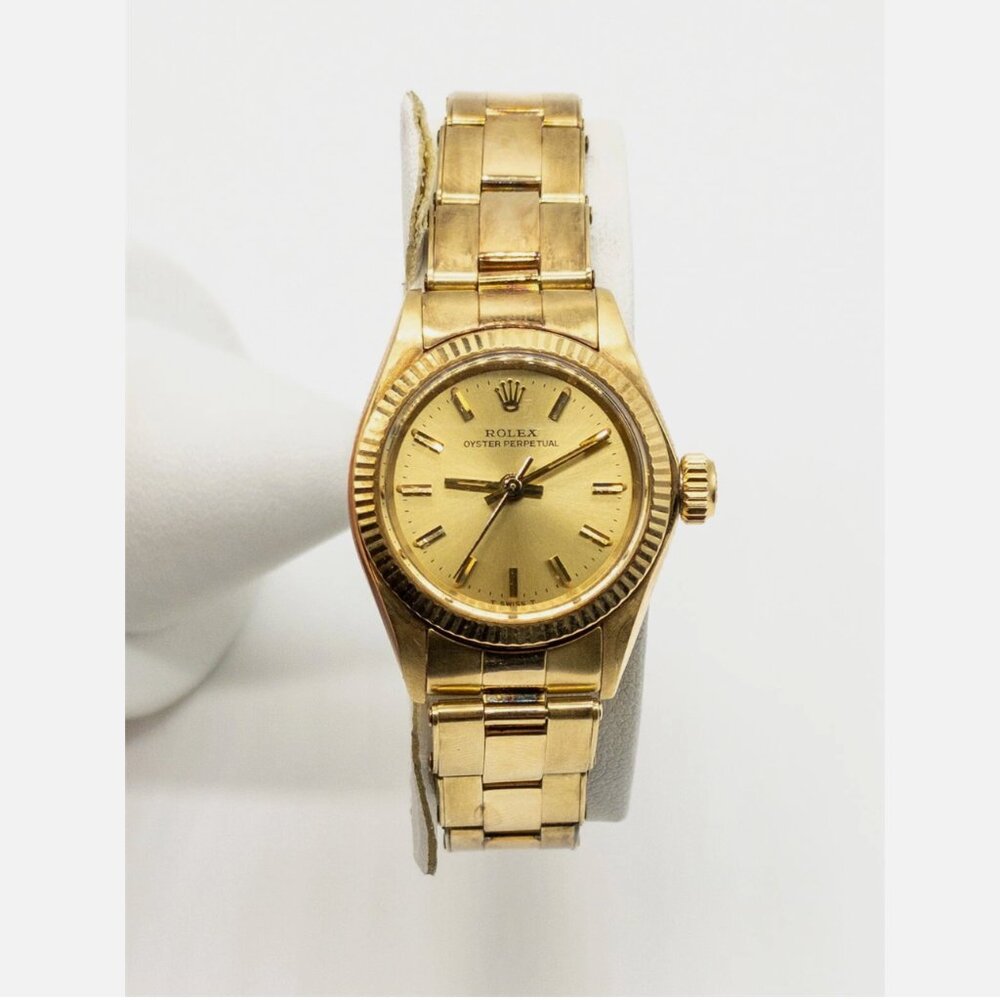 Rolex Oyster President 14k Yellow Gold Ladies Watch MINTY
